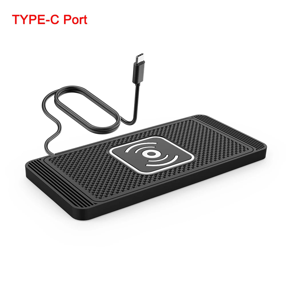 Car Wireless Charger Silicone Non-Slip Pad for iPhone 15 14 13 12 Samsung S24 S23 Xiaomi Car Phone Fast Induction Charging Pad