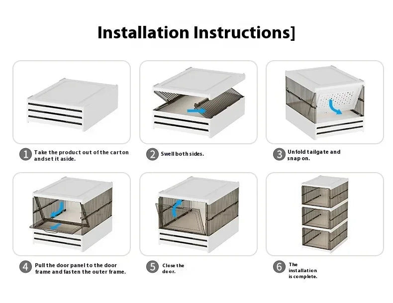 Dustproof 6 Layers Foldable Shoe Box Stackable Organizer