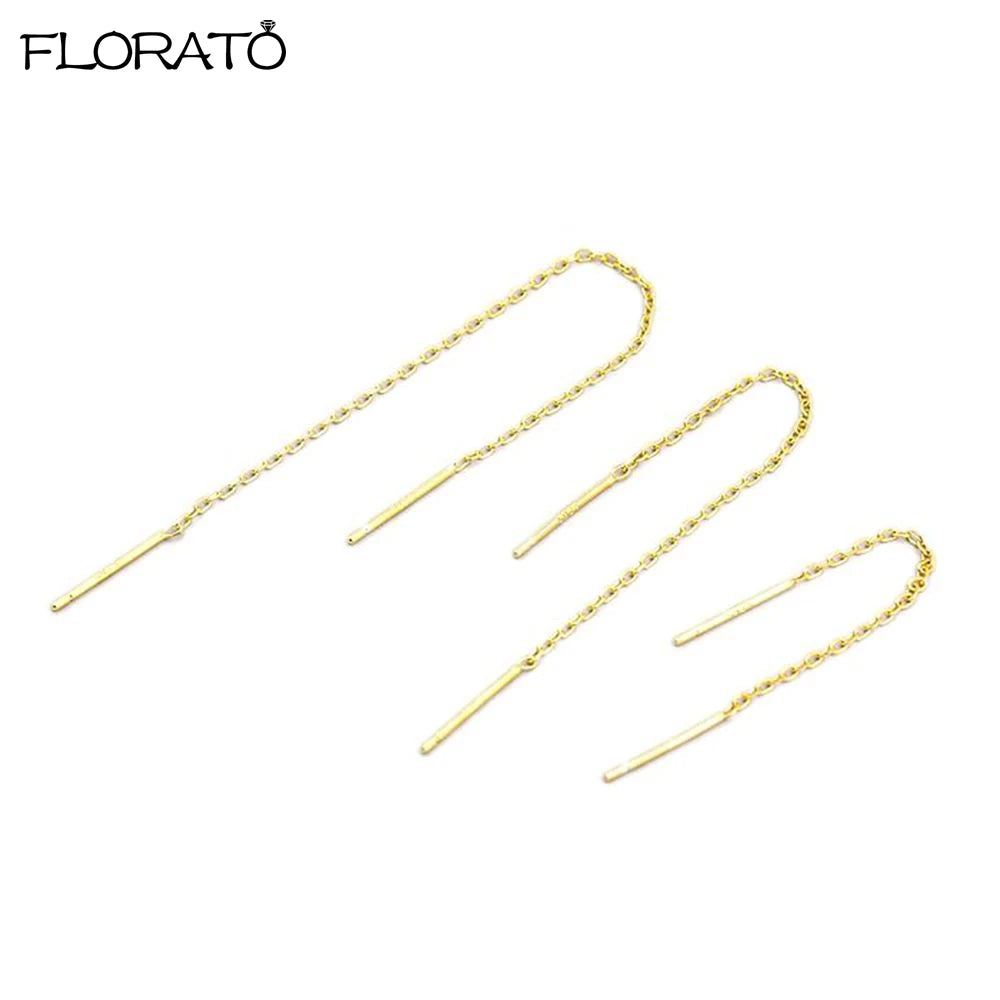 Charming 925 Sterling Silver Long Chain Threader Earrings for Women Fashion Jewelry