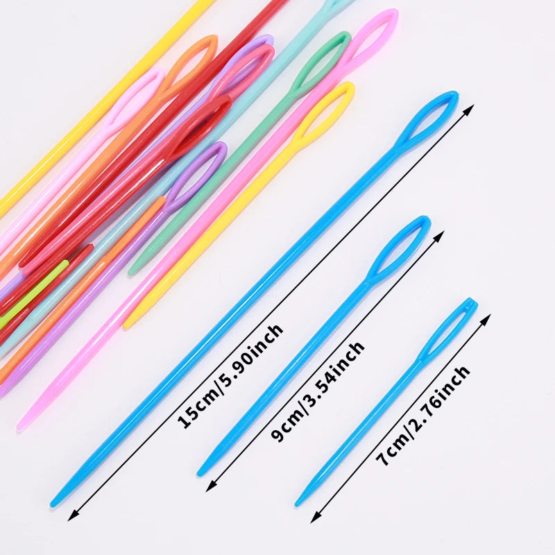 30 PCs Mixed Color Plastic Knitting Needles Crochet Hooks for DIY Sweater Weaving Tools