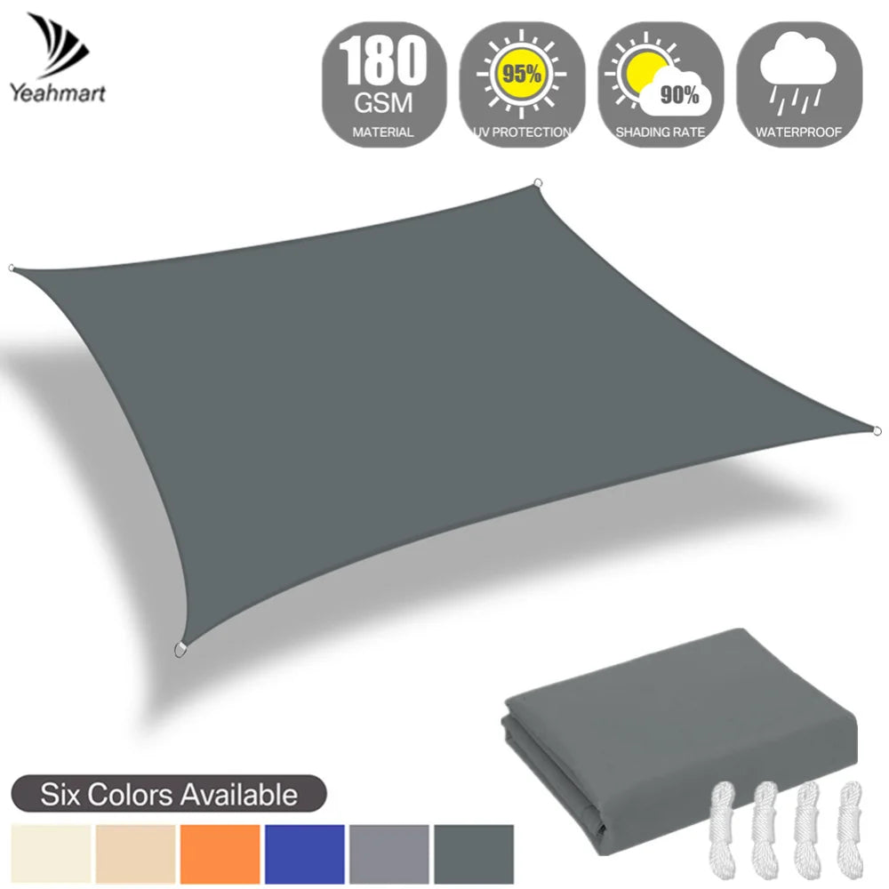 Toldo rectangular para toldo de 4 x 2/3/5/6 m, impermeable, protección contra la intemperie, protección UV, para patio, balcón, jardín