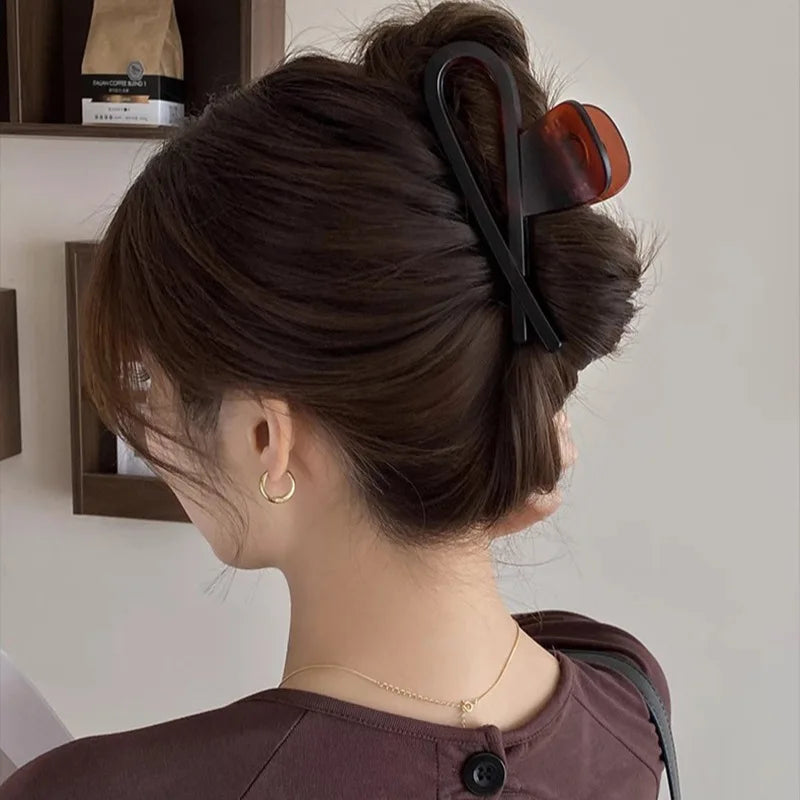 Korean Large Hair Claws Crabs Matte Bow Clips for Women Girls