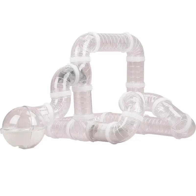 Hamster Coop External Pipelines Can Be Randomly Spliced DIY Landscape Design Pipes Hamster Cage Modification Movement Tunnel