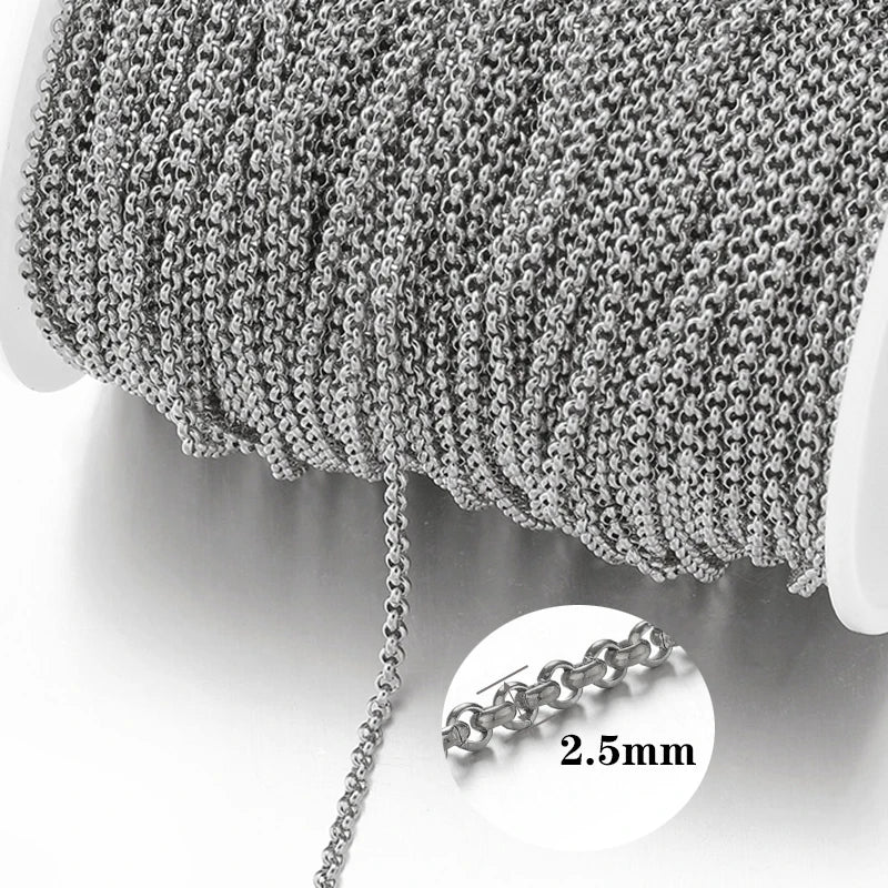 2Meters Stainless Steel Link Cable Gold Chains for DIY Jewelry