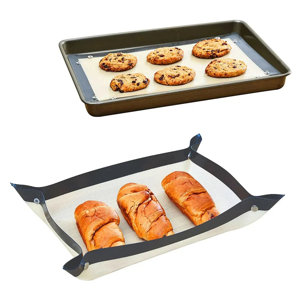 Buyyes Silicone Baking Mat Non Stick Heat Resistant Cookie Tray Leakproof Oven Liner for Easy Baking