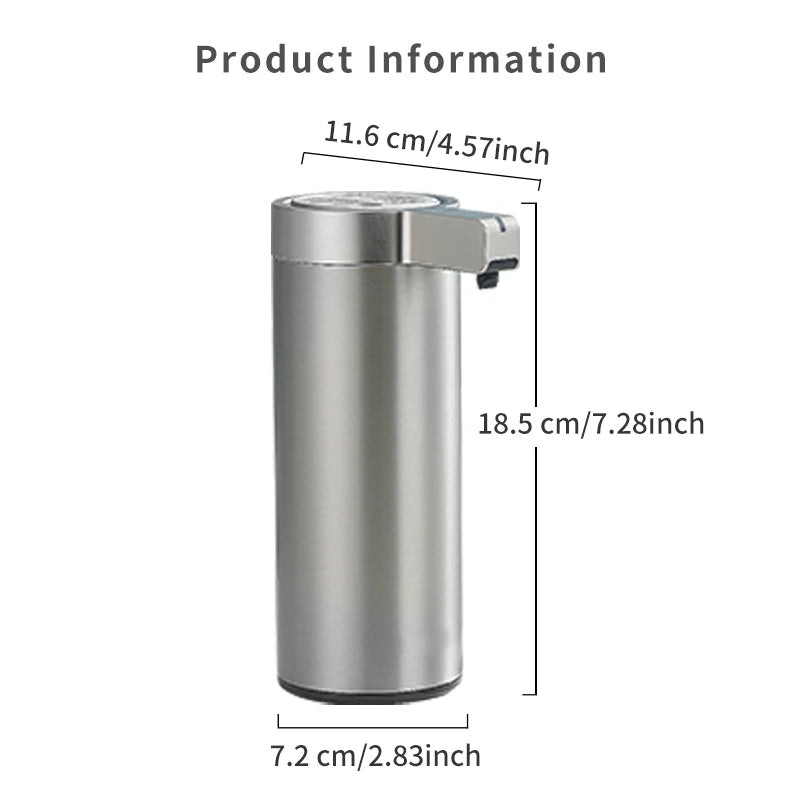 Automatic Sensor Soap Dispenser for Kitchen and Bathroom 304 Stainless Steel Smart Electric Hand Sanitizer and Body Wash Machine