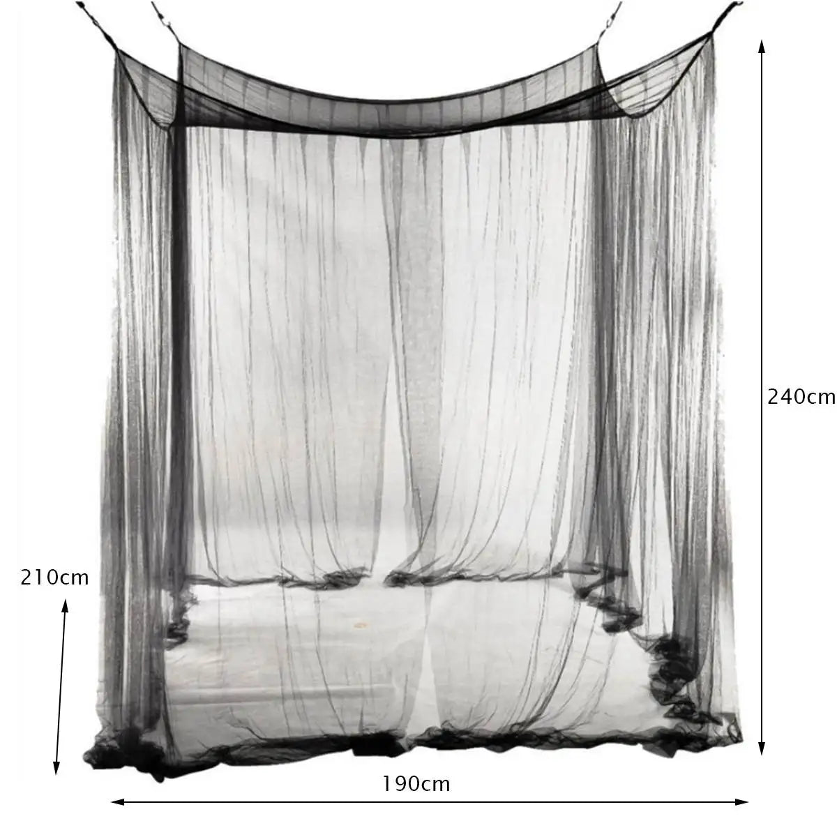 Mosquito Net Cotton Four-Door Canopy for King/Queen Bed