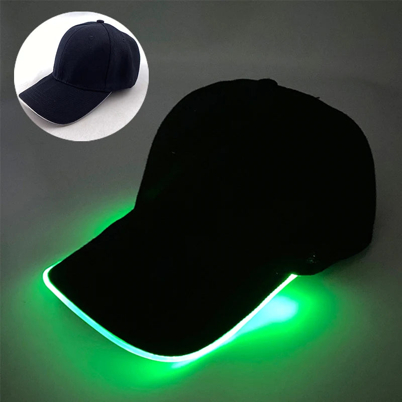 Adjustable LED Light Up Baseball Cap for Night Parties