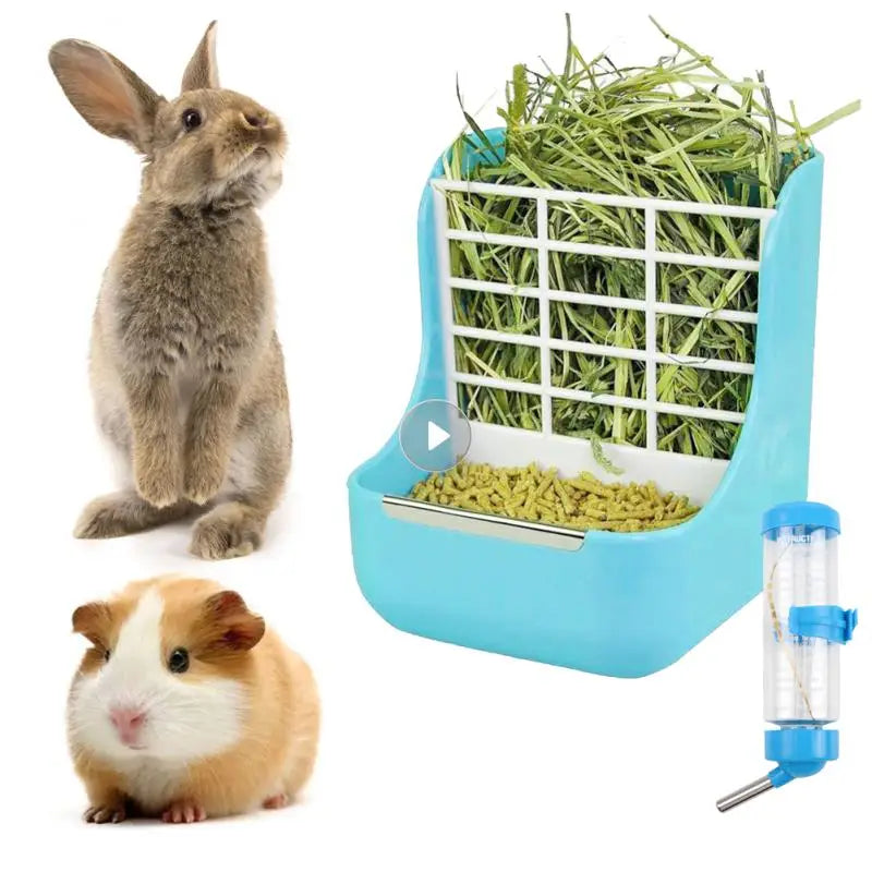 Hamster Rabbit Food Dispenser Feeder Plastic Clear Drinker Water Automatic Pet Feeder For Hamster Guinea Pig Food Bowl Container