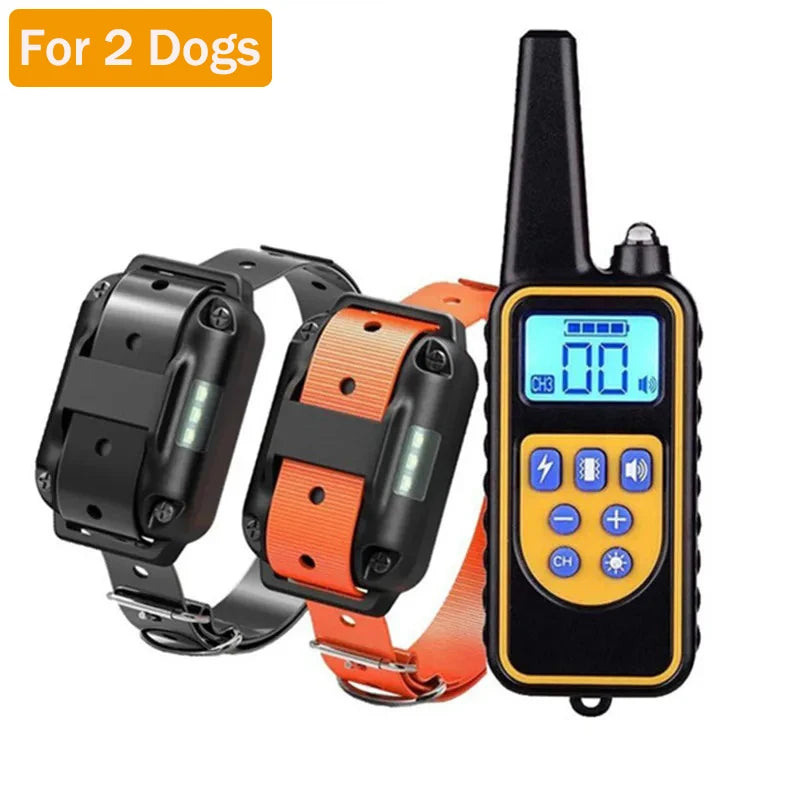 Electric Dog Training Collar Waterproof Dog Bark Collar Pet With Remote Control Rechargeable Anti Barking Device All Size Dogs
