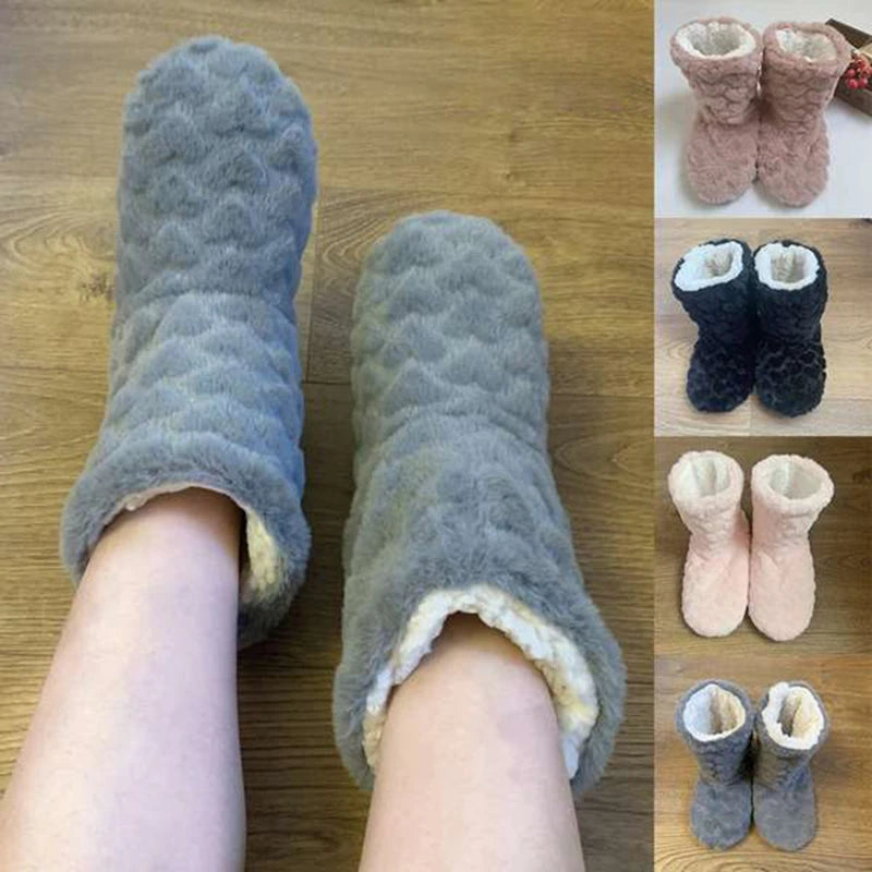 Winter Adult Men And Women Thick Warm Floor Shoes Plush Slippers