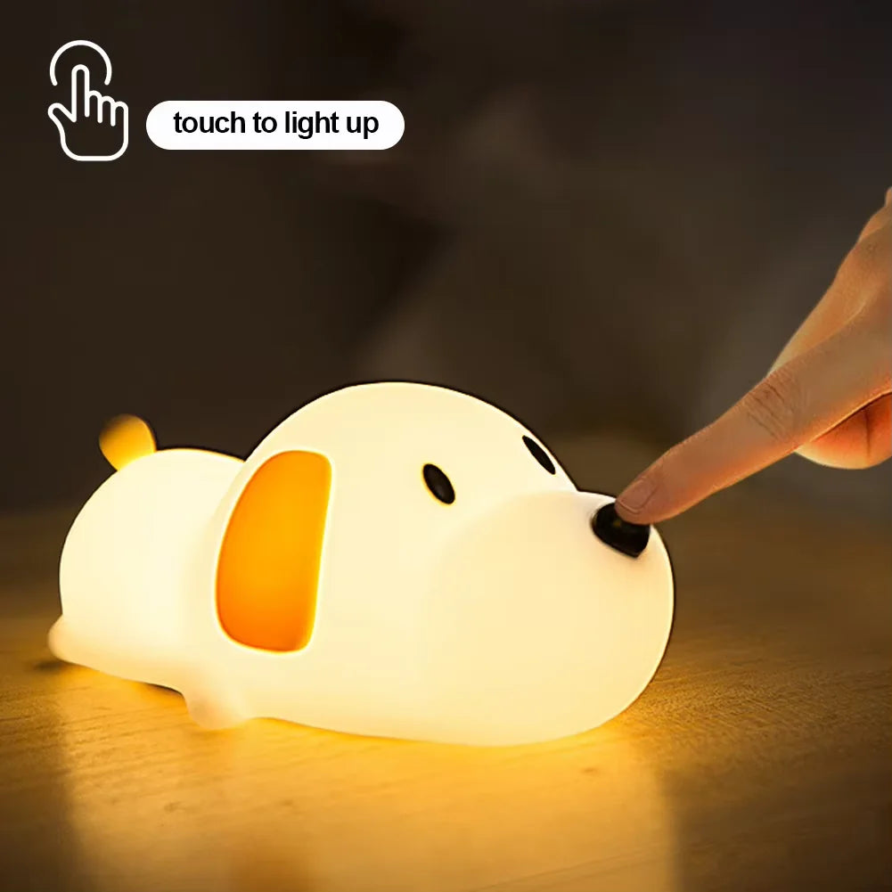 Bunny Silicone Night Light for Kids Room USB Rechargeable Dimmable Sleep Lamp with Timer