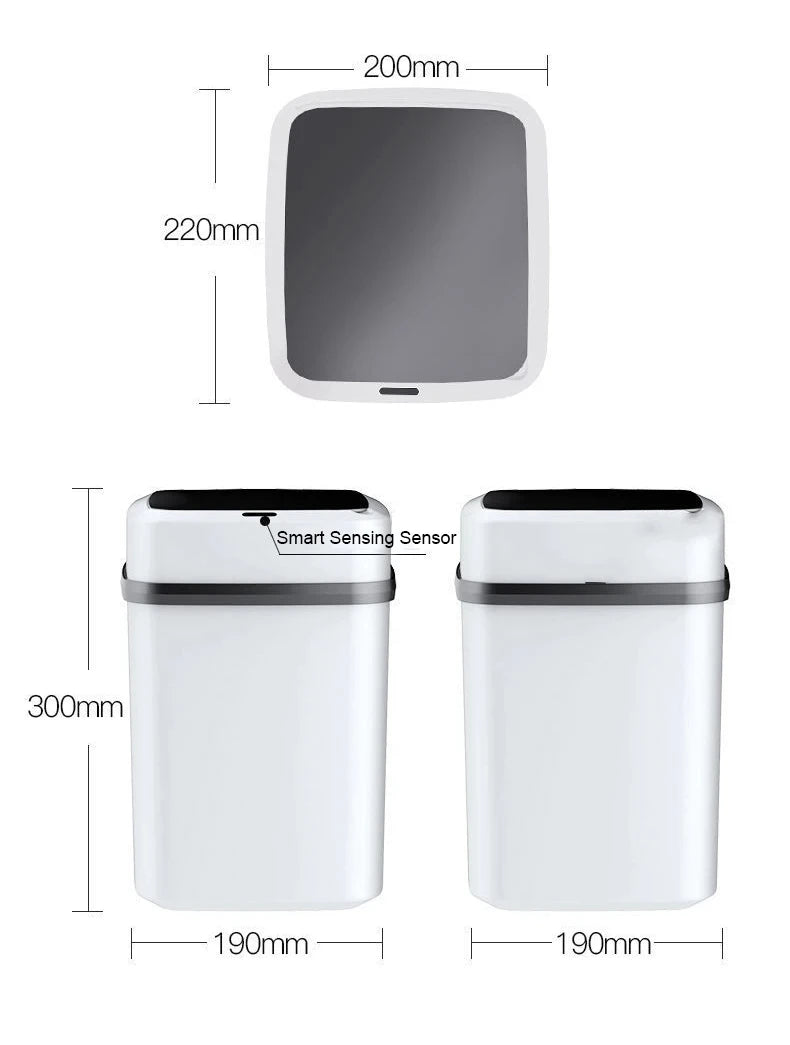 13L Kitchen Trash Bin Touchless Bathroom Smart Trash Can