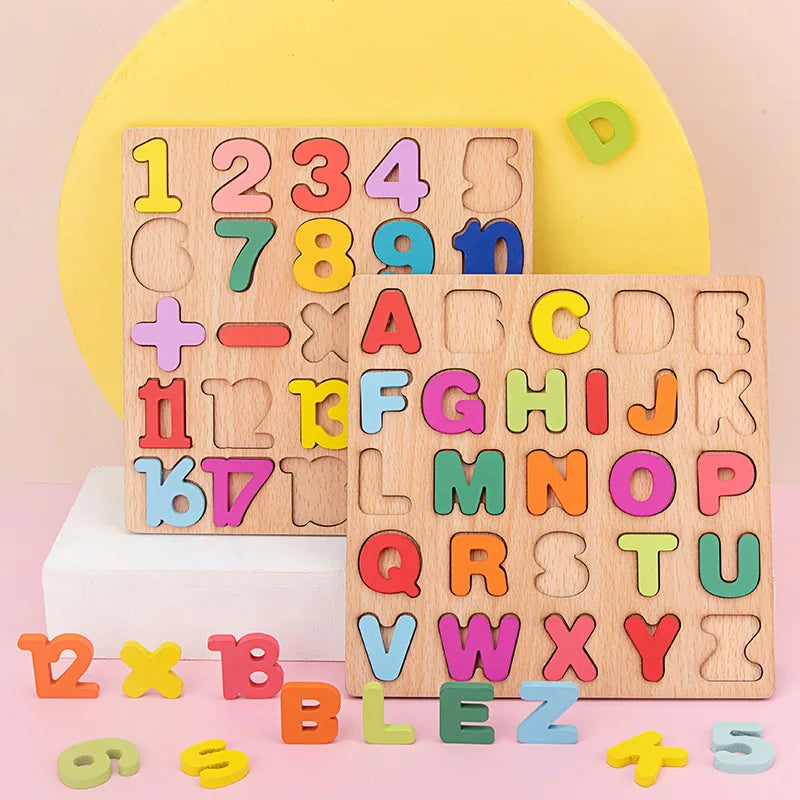 Wooden Puzzle Montessori Toys for Baby Early Learning 1-3 Years