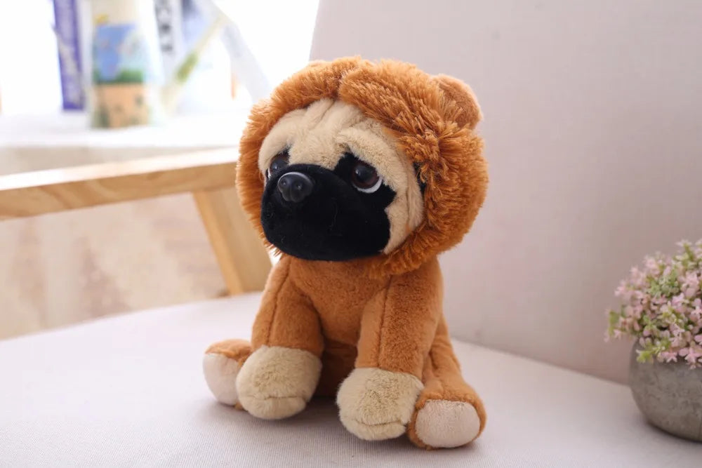 Lifelike Plush Sharpei Pug Simulation Dog Toy for Kids Adorable Cuddly Puppy Gift for Birthdays and Christmas