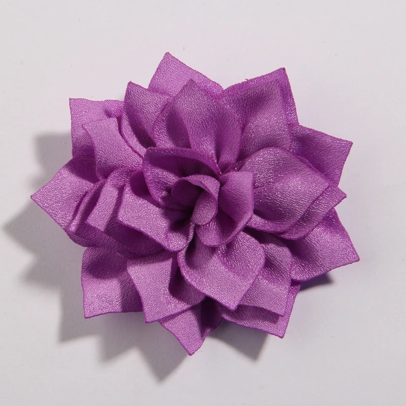 50PCS 7.5CM 2.95 Inch Fashion Lotus Satin Hair Flowers for DIY Headbands and Wedding Decor