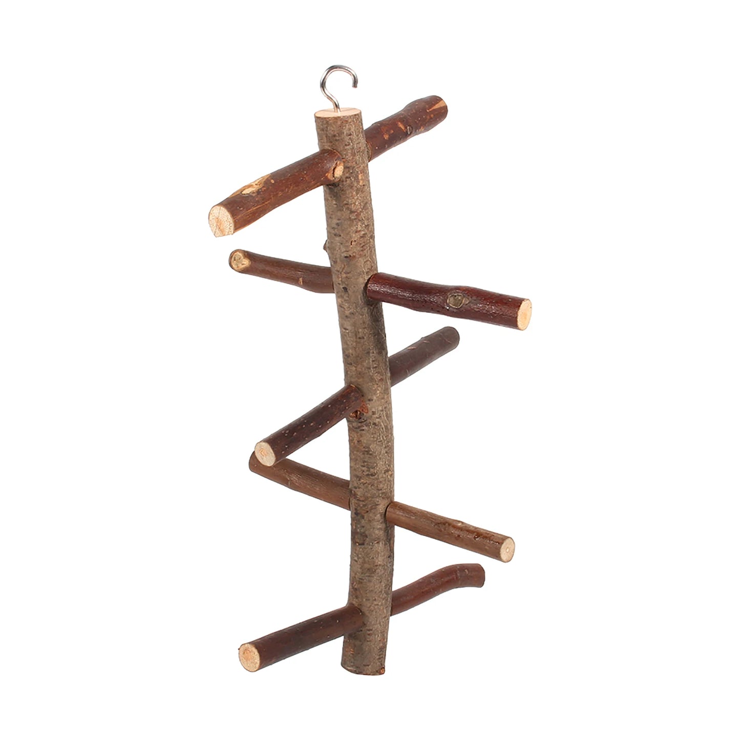 Parrot Birds Perches Cage Stand Toy Hanging Wooden Activity Branches Climbing Stairs