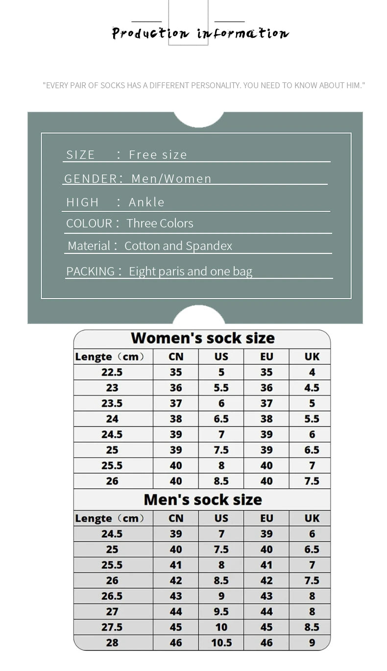 8 Pairs Women/Men Boat Socks Invisible Low Cut Non-slip Casual Breathable