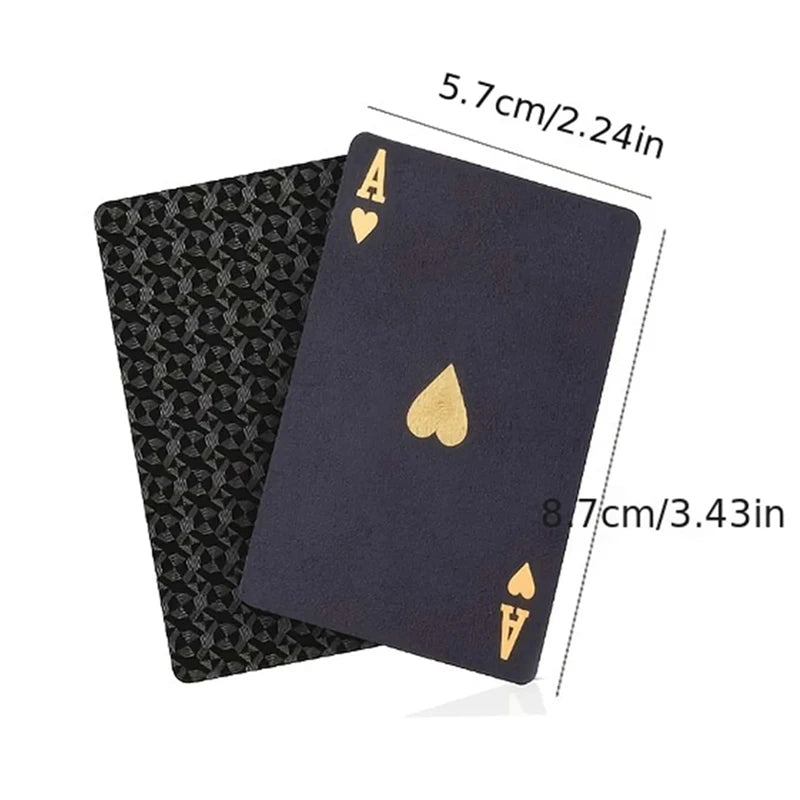 Black Gold Waterproof Plastic Playing Cards for Poker Games