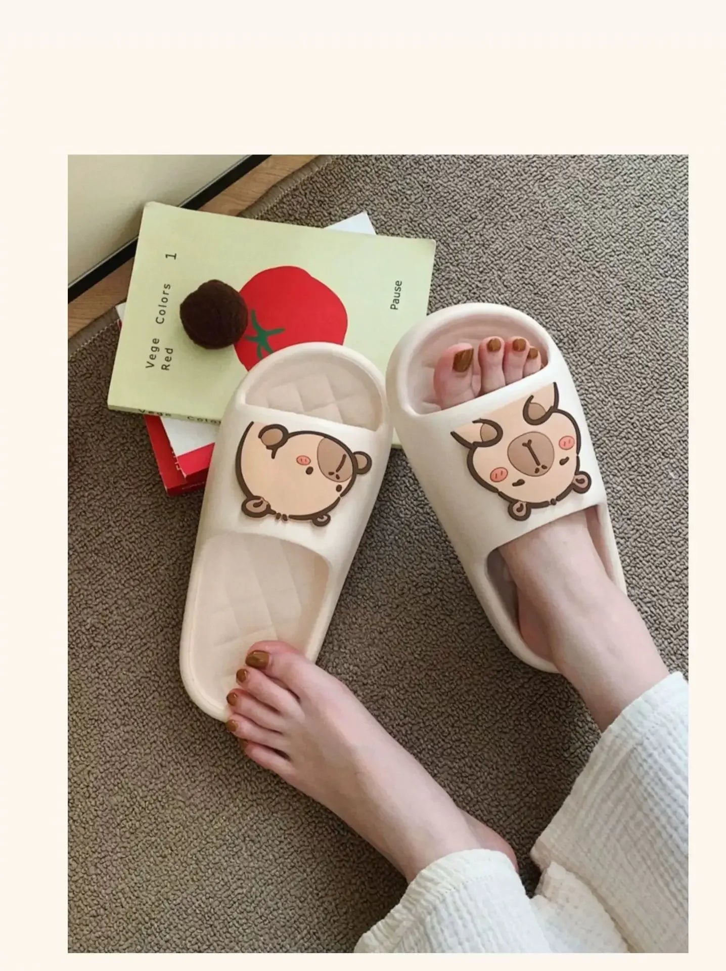 Capybara Slipper Women Cute Cloud Sandals Summer Flip Flops