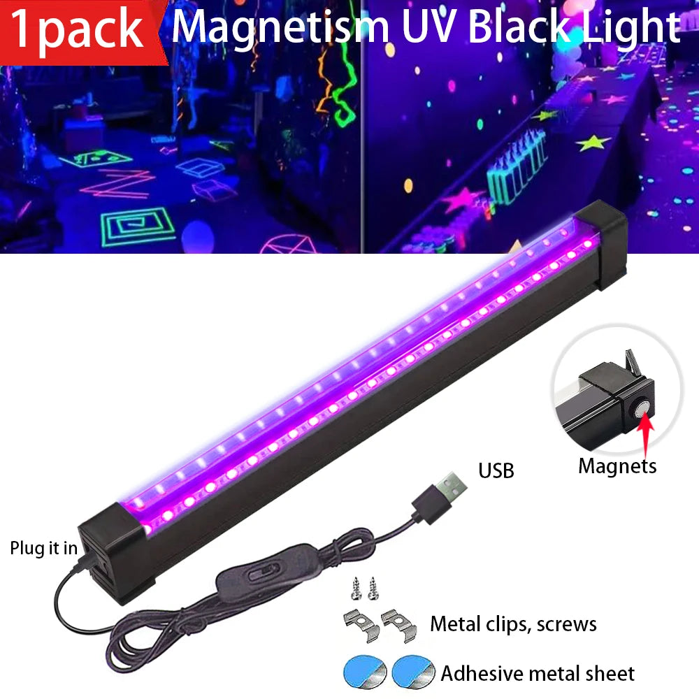 UV Black Light for Room and Cabinet Decoration 1 or 2 Pieces Ideal for Halloween Parties Body Painting and Glow Events