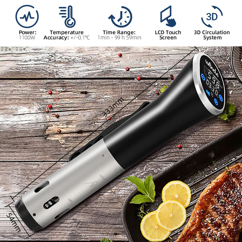 Wancle 1100W Sous Vide Cooker β Accurate Cooking with LCD Touch Control