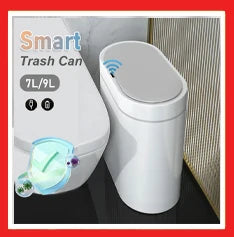 Automatic Sensor Trash Can 7L 9L Stylish Roman Striped Design Hands-Free Induction Garbage Bin for Kitchen and Bathroom