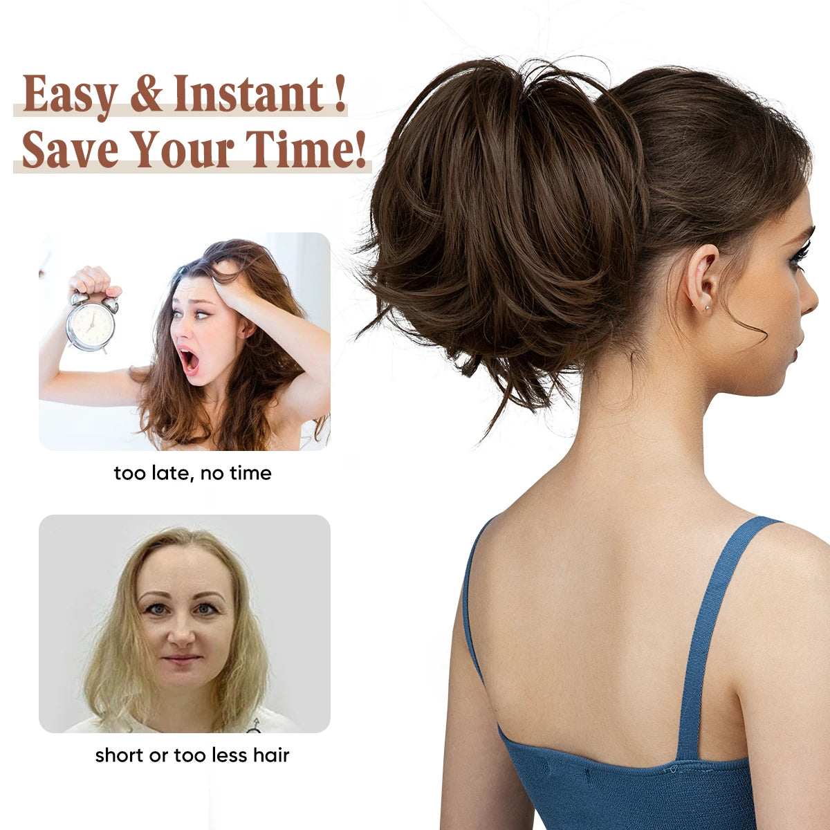 Premium Synthetic Claw Clip Ponytail Extension Hairpiece for Women P025