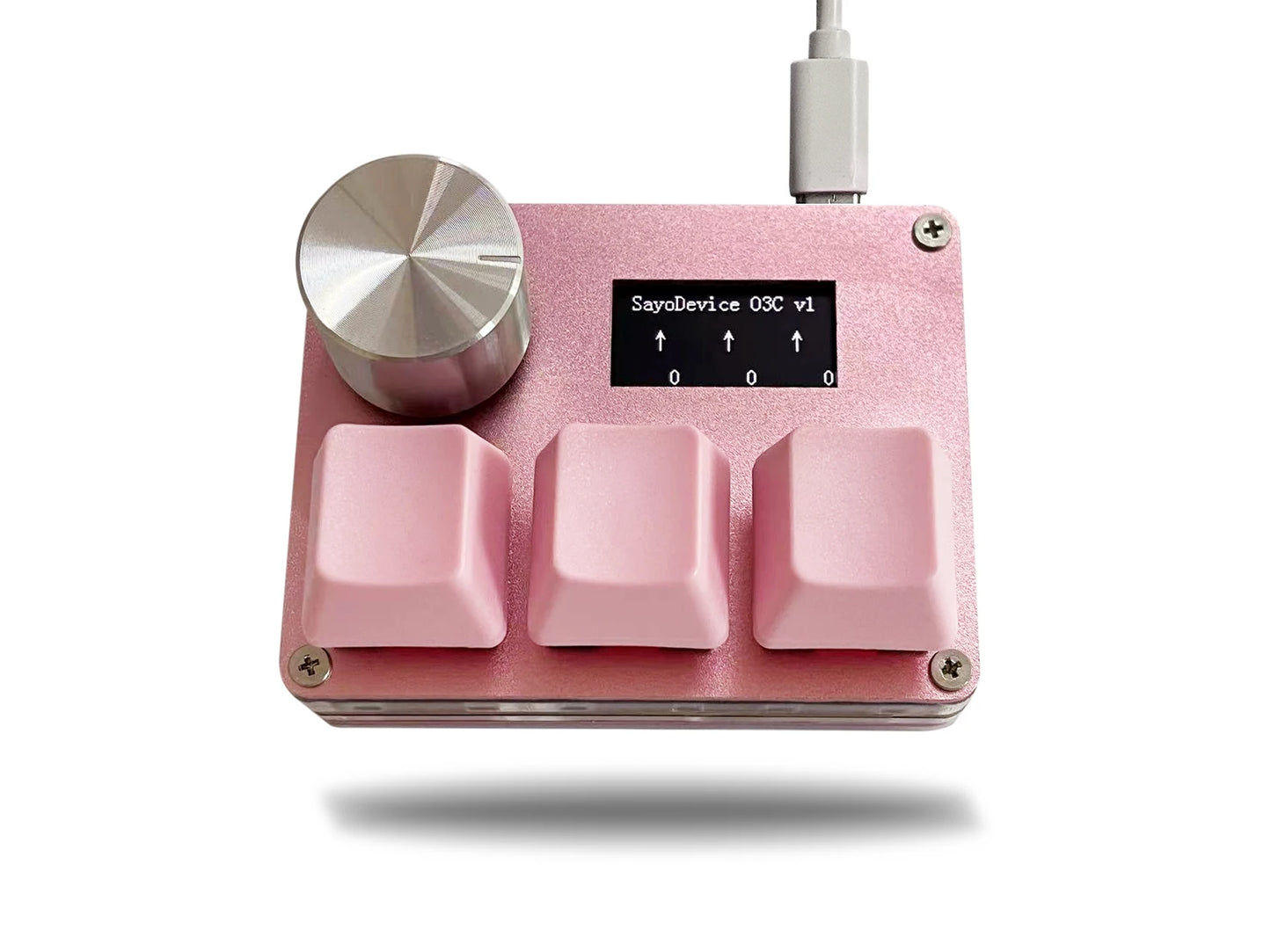 O3C SayoDevice OSU Rapid Trigger Magnetic Pink Switches Keyboard with Customizable Knob and Shortcut Features