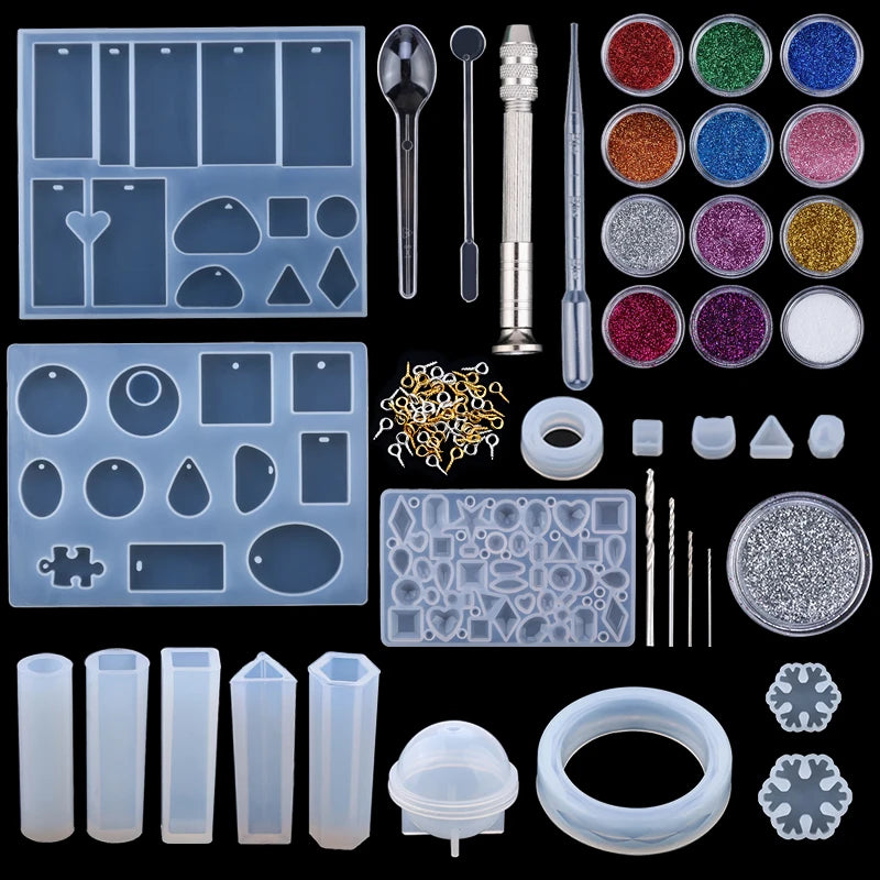 Epoxy Resin Mold Kit Silicone Jewelry Casting Tools for DIY Earring Making