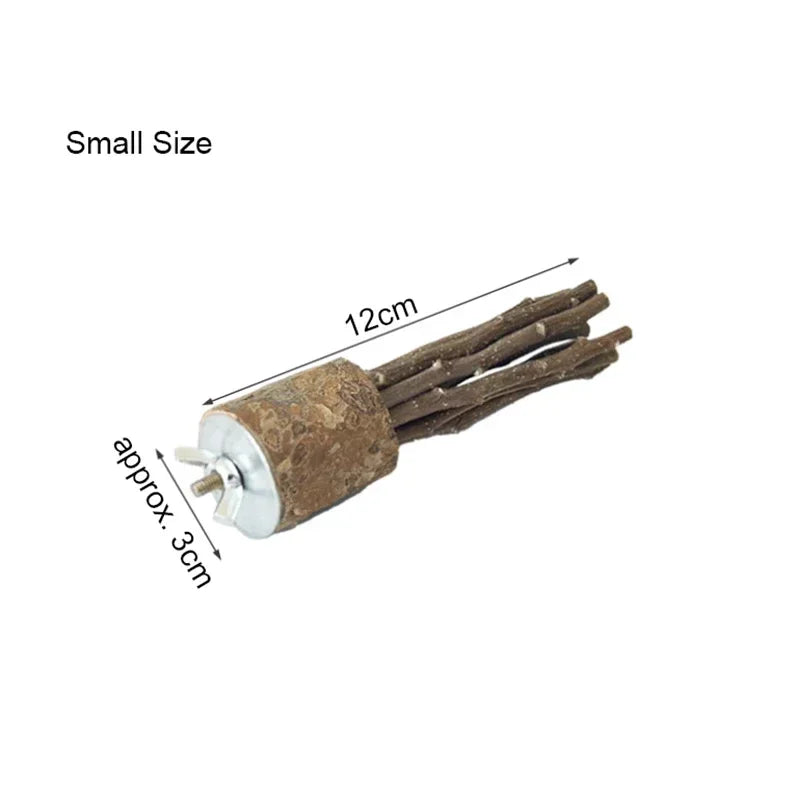 Pet Hamster Toy Natural Apple Tree Branch Teeth Grinding Playing Standing Cage Toy Rabbit Chinchilla Small Animal Supplies New