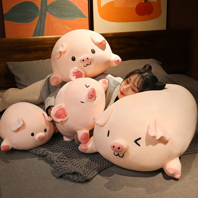 Squish Pig Stuffed Doll Plush Piggy Toy Soft Pillow Cushion for Kids and Babies Available in 40cm 50cm 60cm 80cm
