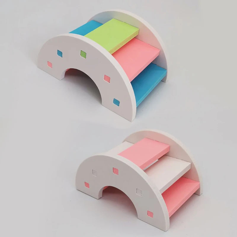 1PC Hamster Toys Wooden Rainbow Bridge Nest Seesaw Swing Toys Small Animal Activity Climb Toy DIY Hamster Cage Pet Supplies