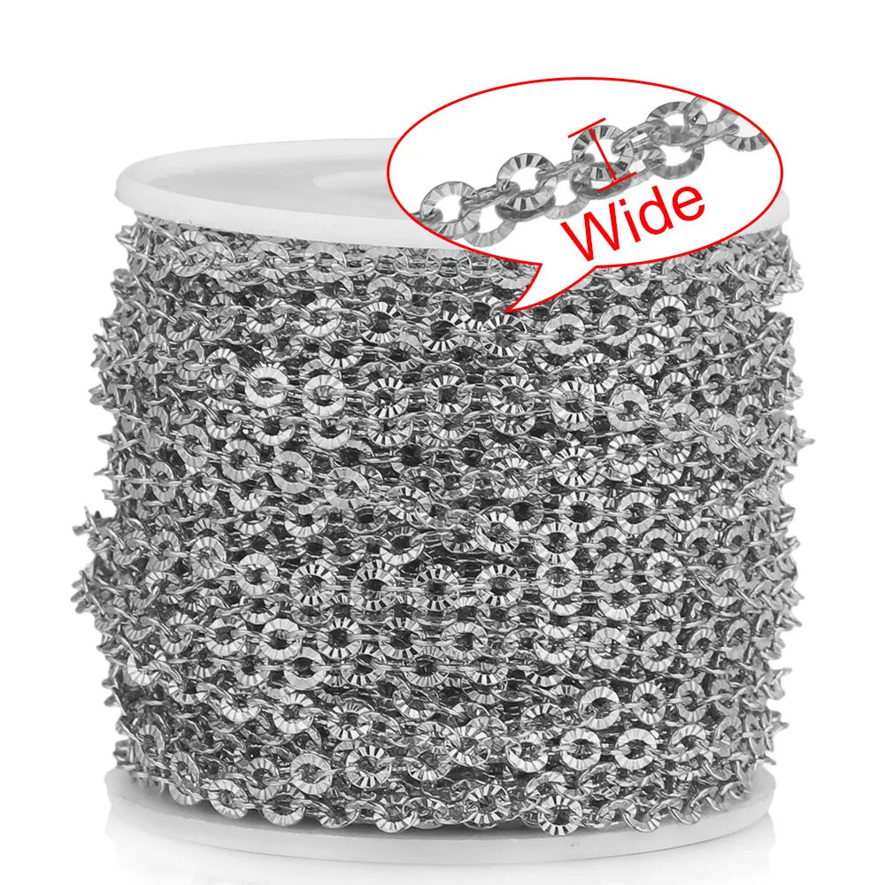 2m Lot Stainless Steel O Shape Oval Gold Chain for Jewelry