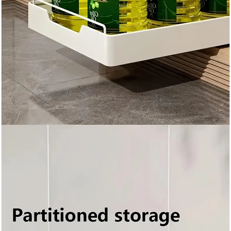 New Kitchen Storage Rack with Slide Rails Pull-out Drawer Organizer