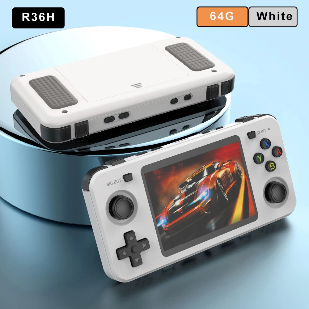 R36H Retro Handheld Video Game Console Linux System 3.5 Inch IPS Screen Portable 64G 128GB Player Gift