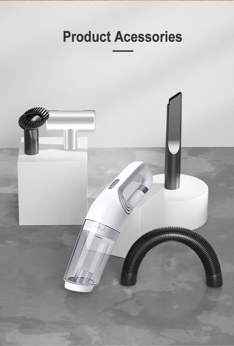 Aspiradora de mano para el hogar, recargable, portátil, para coche, hogar, doble propósito, inalámbrica, recogedora de polvo para pelo de mascotas, 10 000 PA