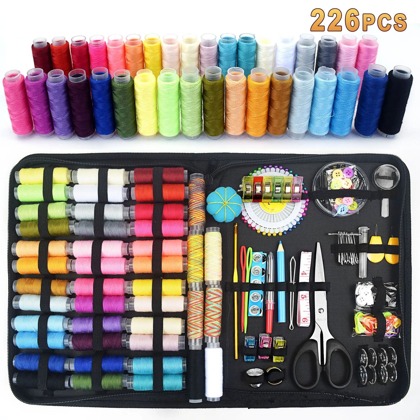 230 Piece Sewing Kit DIY Multi-Function Sewing Box Set for Hand Quilting Embroidery and Stitching Accessories