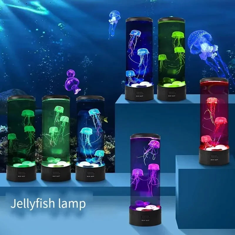 Jellyfish Lamp LED Color Changing Mood Light 7 Colors Aquarium Night Light for Bedroom and Desktop Decor Great Gift for Kids
