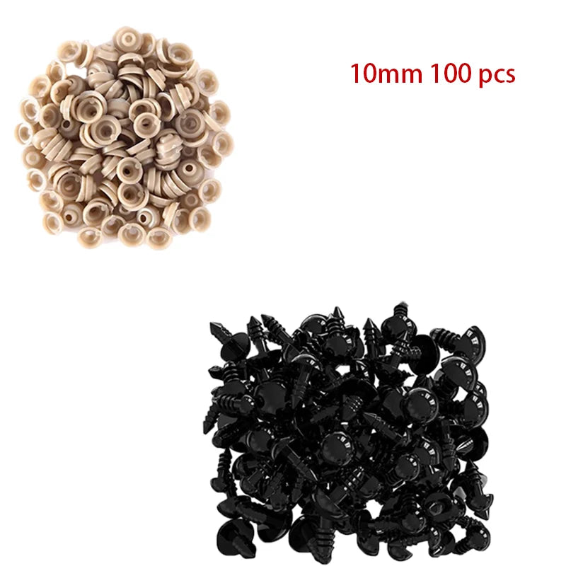 100pcs Plastic Safety Eyes 5-20mm for DIY Toys and Dolls