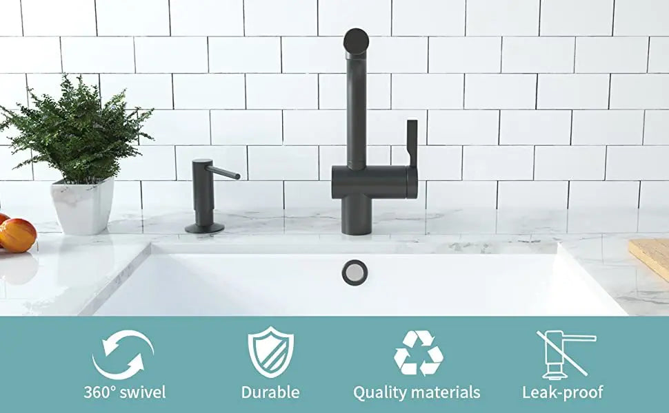 500ml Built-in Pump Kitchen Liquid Soap Dispenser Brass Brushed Nickel Elegant Design for Sink Counter Black Hand Pressure