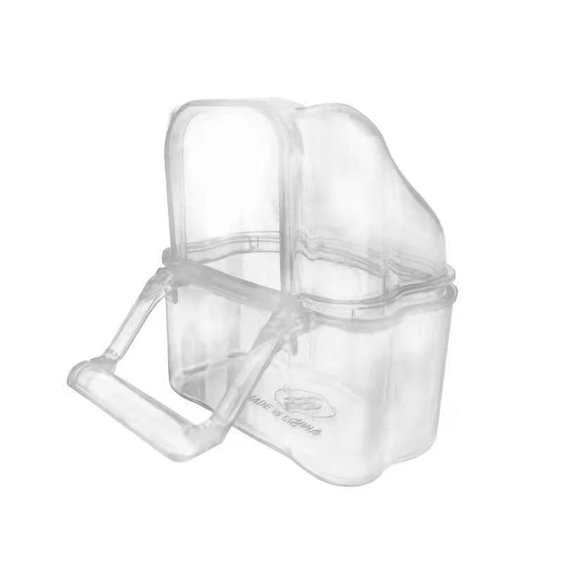 2Pcs Parrot Feeder Large Capacity Water Bowl Transparent Bird Trough Pet Parrot Food Dispenser Parrot Cage Accessories