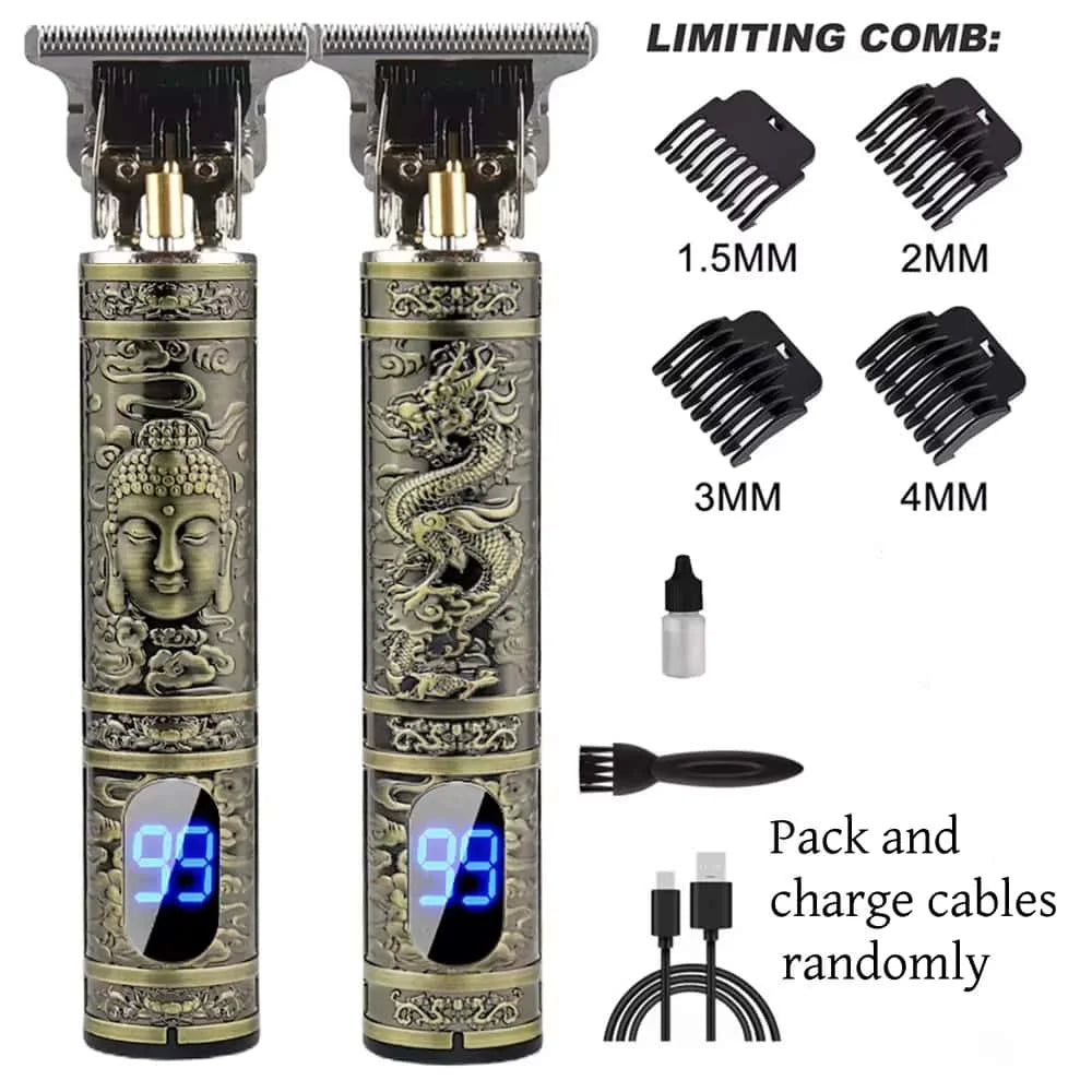 LCD Display T9 Electric Hair Trimmer for Men with 0mm Precision Shaving Ideal for Travel and Home Use