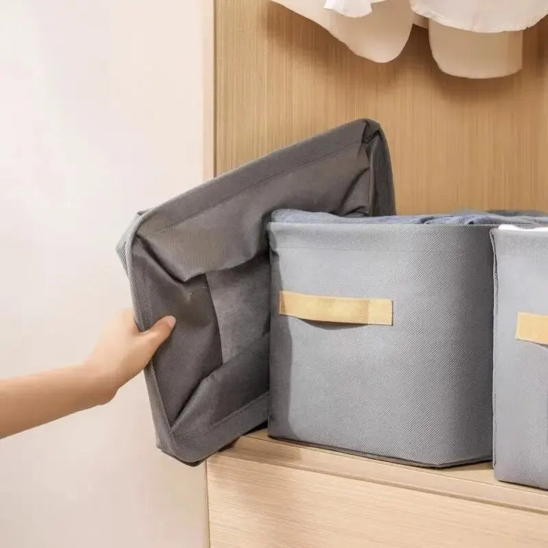 1pc Foldable Clothes and Miscellaneous Storage Box with Steel Frame