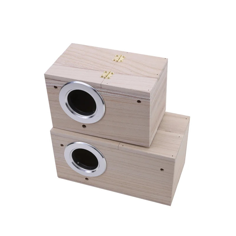 1pc Wood Bird Breeding Box Bird House Nest Parrot Breeding Decorative Cages Pet Accessories Home Balcony Decoration