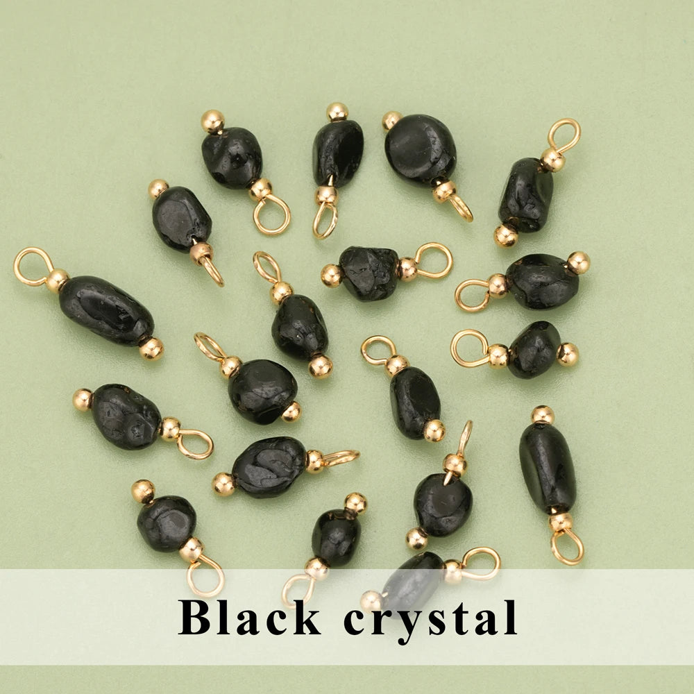 YEGUI C324S 20pcs Natural Stone Charms 18K Gold Plated