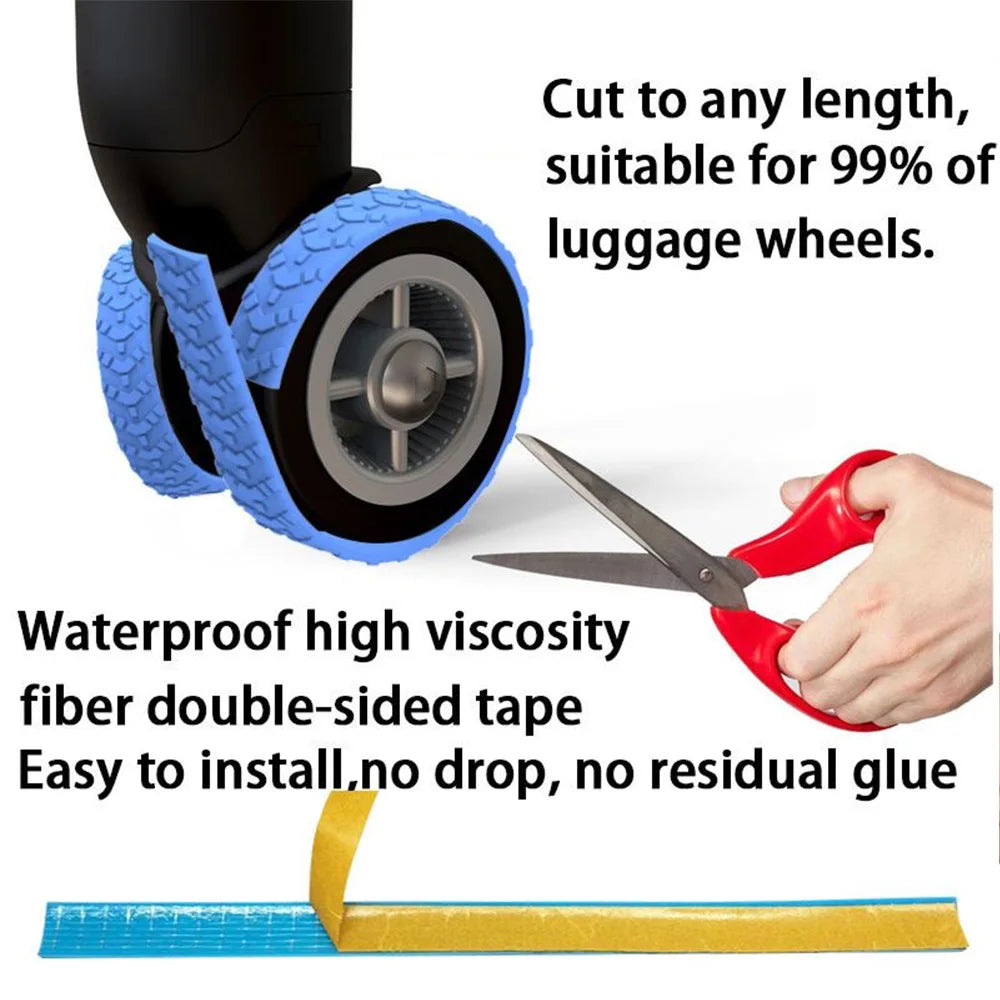 4PC Silicone Suitcase Wheel Protection Case for Quiet Travel