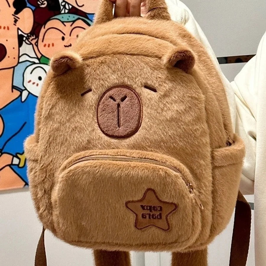 Capybara Plush Backpack Kawaii Fashion Mini Knapsack Bag