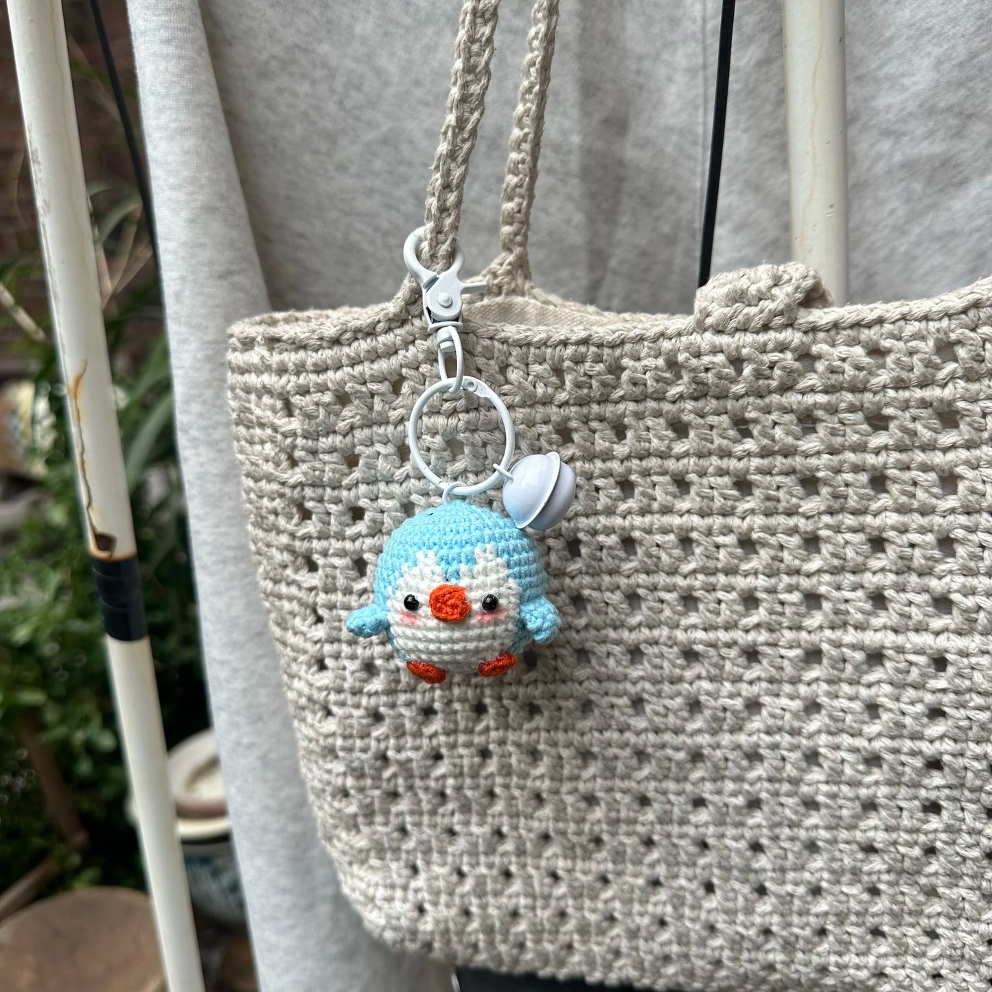 Handmade Cute Cotton Wool Penguin Doll Crochet Keychain