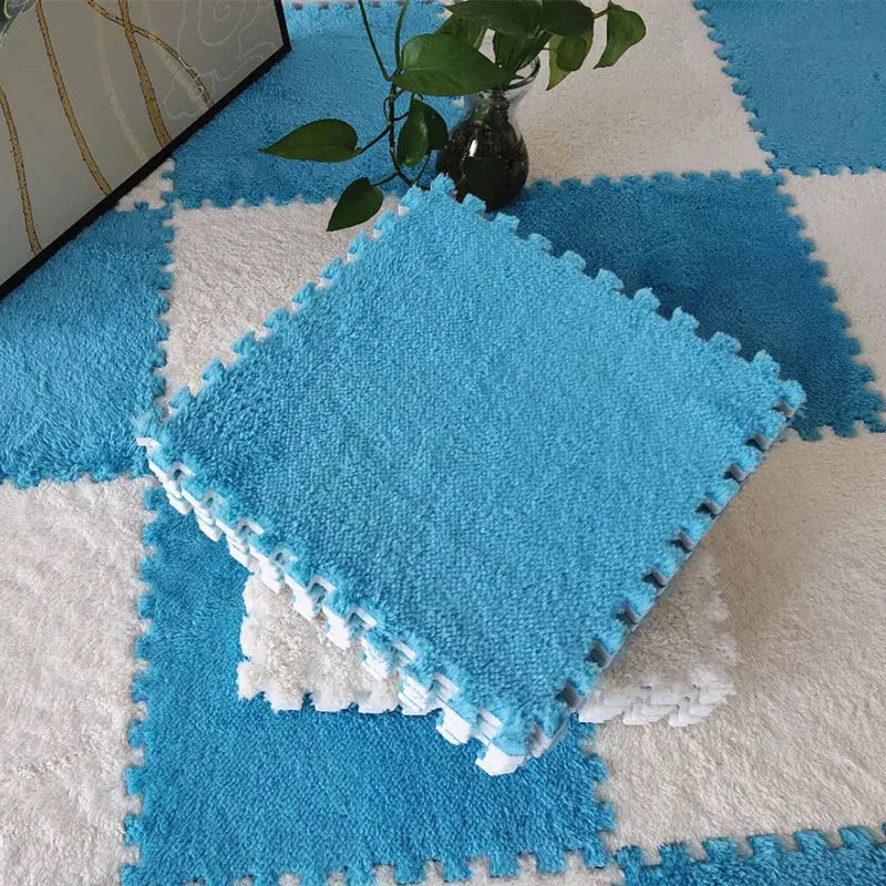 Soft Plush Baby Play Mat Puzzle Foam Carpet 30x30x1CM for Kids Room Safe and Comfortable Play Environment
